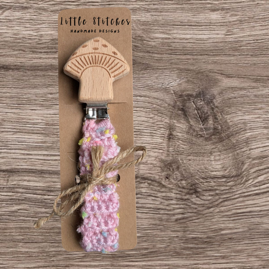 Mushroom Pacifier Clip