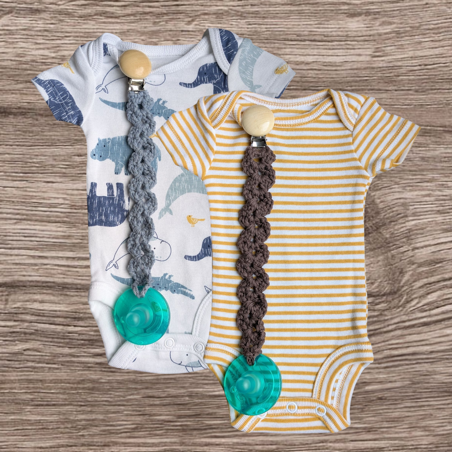 Button Pacifier Clip